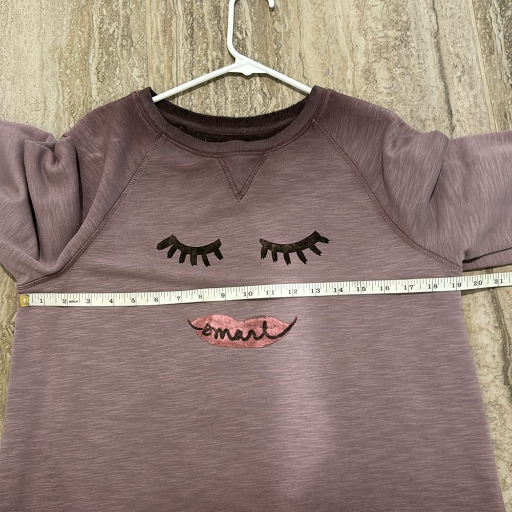 Anthropologie Saturday Sunday Smart Mouth Cropped Sweatshirt Size Small - Picture 8 of 16